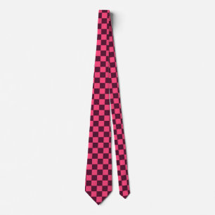 Cravate Damier rose et violet