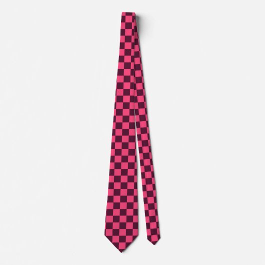 Cravate Damier rose et violet (Devant)