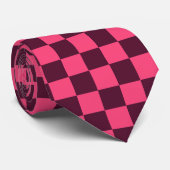 Cravate Damier rose et violet (Roulé)