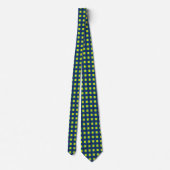 Cravate Damier Vert Bleu Marine (Dos)