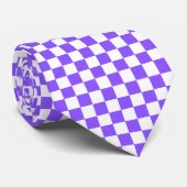 Cravate Damier violet classique visuel  (Roulé)