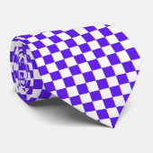 Cravate Damier violet visuel classique (Roulé)