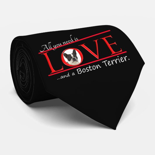 Cravate d'amour Boston Terrier (Roulé)