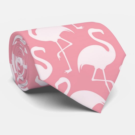 Cravate d'amusement de motif de Flamant rose de (Roulé)