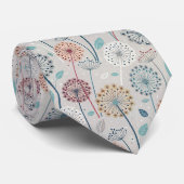 Cravate Dandelion Whimsical - Rouge, Jaune, Blanc & Turquo (Roulé)