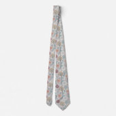 Cravate Dandelion Whimsical - Rouge, Jaune, Blanc & Turquo (Dos)