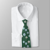 Cravate Dandelions Fleurs Dandelion Horloges Blanc, Vert (Attaché)