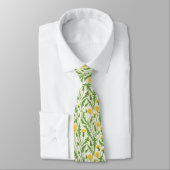 Cravate Dandelions, vert, jaune et blanc (Attaché)