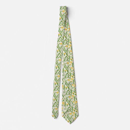 Cravate Dandelions, vert, jaune et blanc (Dos)