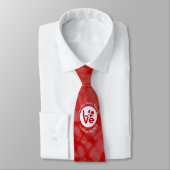 Cravate Dannebrog Danish Flag Red Letter LOVE White Red (Attaché)