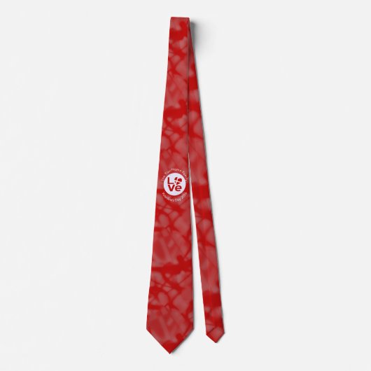 Cravate Dannebrog Danish Flag Red Letter LOVE White Red (Devant)