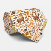 Cravate Dans les bois / Cerf d'automne sur le blanc (Roulé)