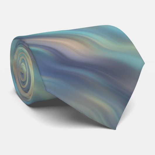 Cravate dans les vagues bleues en pastel (Roulé)