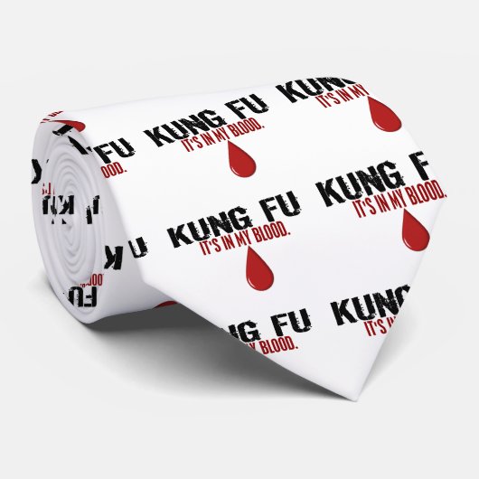 Cravate Dans mon sang KUNG FU (Roulé)