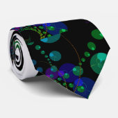 Cravate Danse des sphères II - violet et turquoise (Roulé)