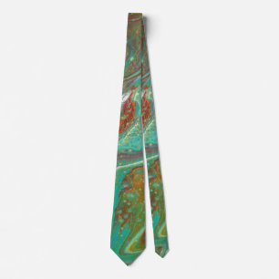 Cravate Danse du Sabre 3 Liens abstraits verts et rouges f