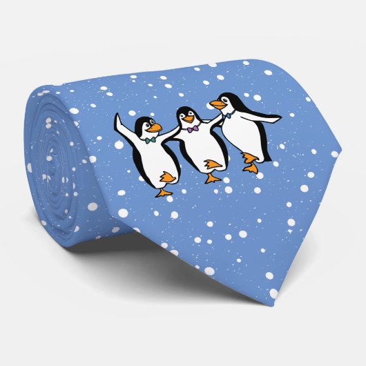 Cravate Danser Penguins Design neigeux (Roulé)