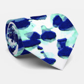 Cravate d'aquarelle bleu vert Abstrait (Roulé)