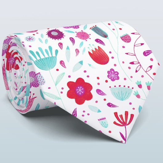 Cravate d'aquarelle florale