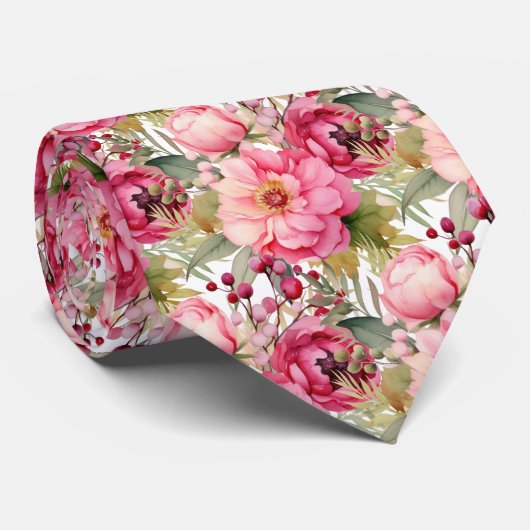 Cravate d'aquarelle rose vif (Roulé)