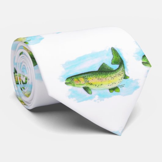 Cravate d'aquarelle truite (Roulé)