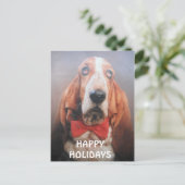 Cravate d'arc rouge de Basset Hound de carte (Debout devant)