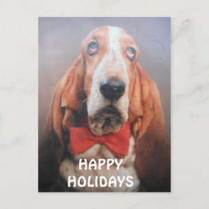 Cravate d'arc rouge de Basset Hound de carte