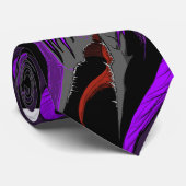 Cravate Dark Anime Fantasy Crow and Demon Art (Roulé)