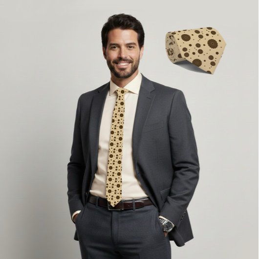 Cravate Dark Brown Micro Floral Sand Tie