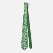 Cravate Dark Green Floral Pattern Custom Necktie (Devant)