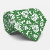 Cravate Dark Green Floral Pattern Custom Necktie (Roulé)