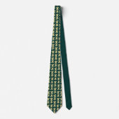 Cravate Dark Green Tie with Gold Bird Pattern (Devant)