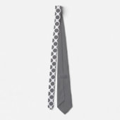 Cravate Dark Grey Polka Dots on White Custom Necktie (Dos)
