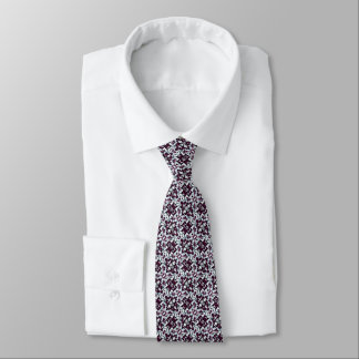 Cravate Dark Mulberry, Muted Powder Blue.. Baroque Damask