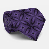 Cravate Dark Purple Colored Retro Pattern (Roulé)