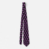 Cravate Dark Purple Mauve Black Skulls Pattern Mens (Dos)
