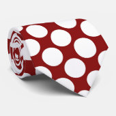 Cravate Dark Red Jumbo Polka Dots Custom Necktie (Roulé)