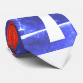 Cravate d'art Abstrait Bleu Rouge (Roulé)