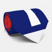 Cravate d'art Abstrait Bleu Rouge (Roulé)