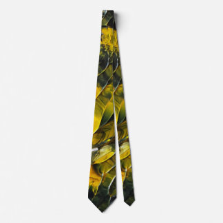 Cravate d'art Abstrait noir et jaune