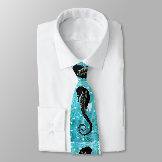 Cravate d'art autochtone Seahorse (Attaché)