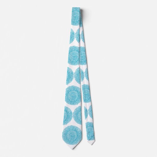 Cravate d'art bleu floral Mandala (Devant)