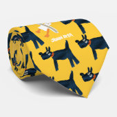 Cravate d'art : Cravate de jaune de chien et de (Roulé)