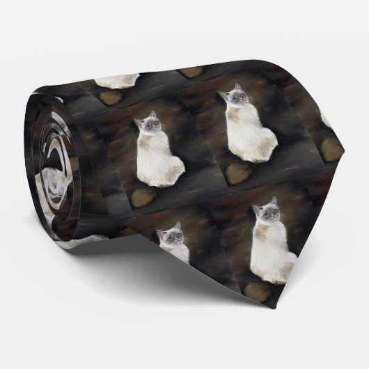 Cravate d'art de chat de Birman (Roulé)