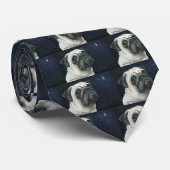 Cravate d'art de chien de carlin (Roulé)