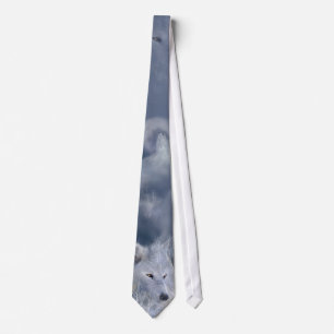 Cravate d'art de loup blanc