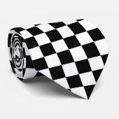 Cravate d'art de style tableau gris noir et blanc (Roulé)