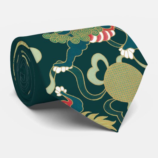 Cravate d'art de tatouage de chien de Foo de (Roulé)