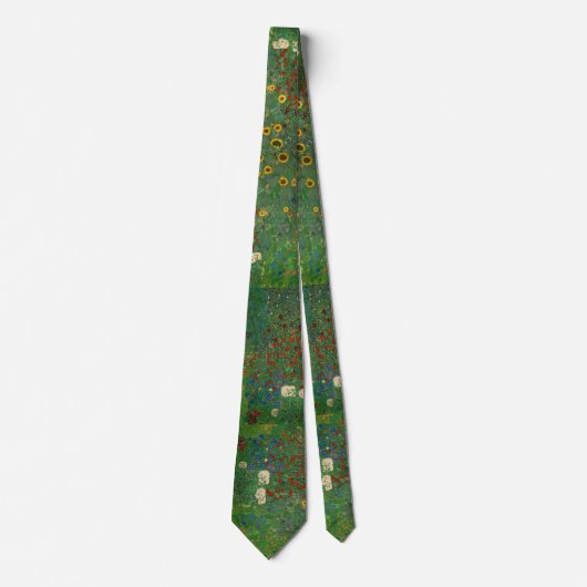 Cravate d'art du jardin fleuri Gustav Klimts (Devant)