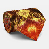 Cravate d'art fractal Golden Sun Ra Flame (Roulé)